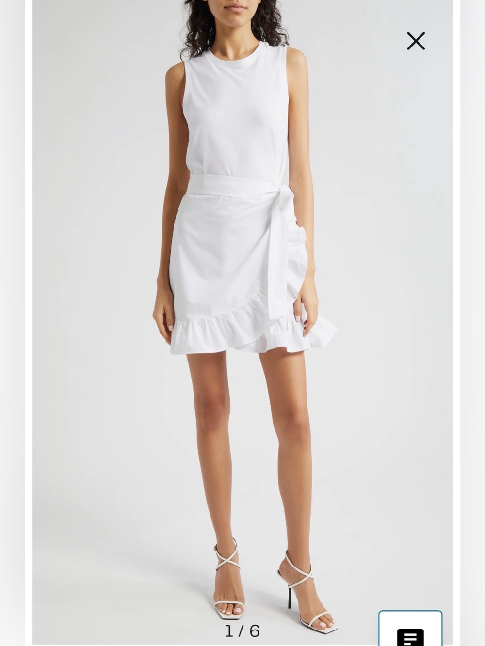 NWOT- Cinq à Sept Mahlia Tie Belt Sheath Dress, White, size M